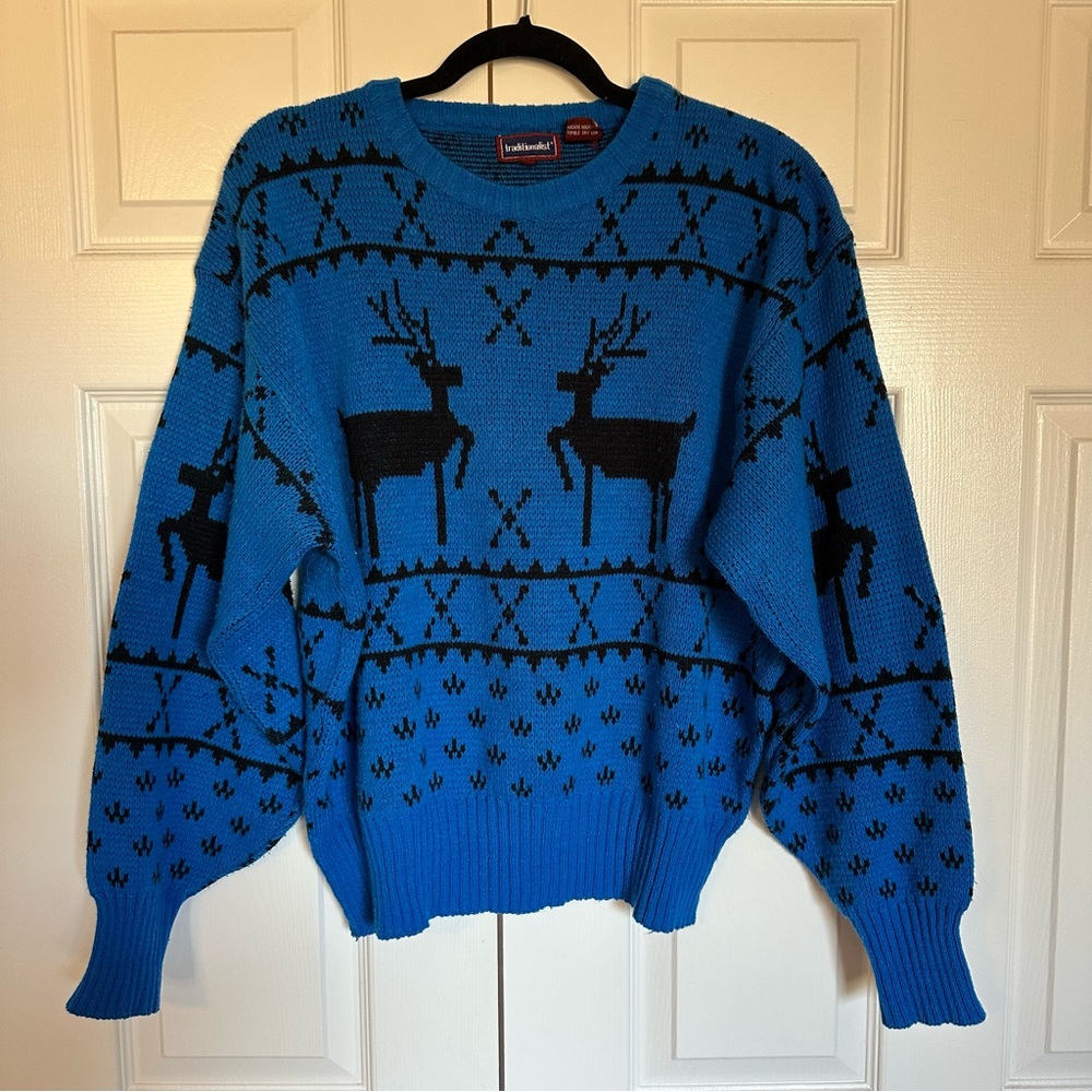 Vintage Traditionalist reindeer sweater, sz XL